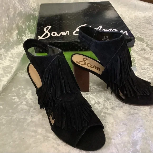 New Sam Edelman Elaine Fringe 8 Heels - Picture 4 of 15